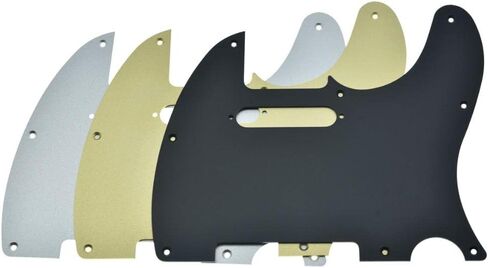 Dopro 8 فتحات ألومنيوم غير لامع Tele Pickguard معدن بأكسيد TL اختيار لوحة خدش حماية للولايات المتحدة الأمريكية/المكسيك Tele/مذيع فضي غير لامع in Saudi Arabia