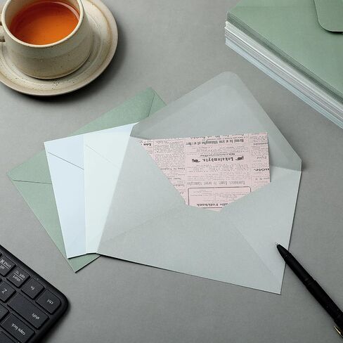 Zhanmai 100 Pcs 5x7 Envelopes Invitations Sage Green A7 Greeting Card Envelopes with Gummed Seal Gradient Colored Envelopes 5 x 7 Inch for Mailing Wedding Birthday Bridal Shower in Saudi Arabia