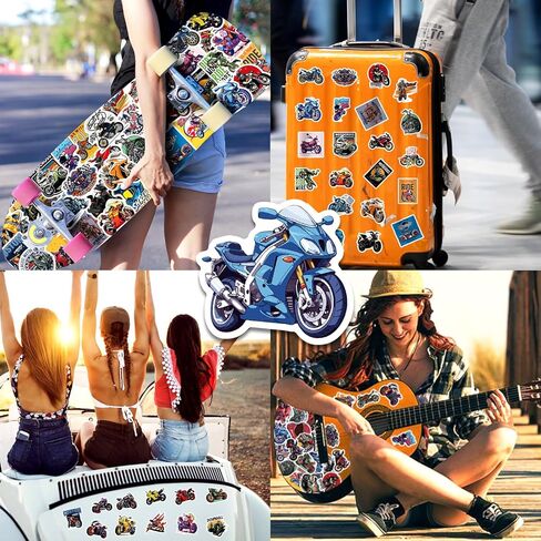 50 قطعة من ملصقات الدراجات النارية الرائعة للأطفال، ملصقات خوذة الدراجات النارية لزجاجة المياه، ملصقات الفينيل المقاومة للماء، الكمبيوتر المحمول، الهاتف، ملصقات لوح التزلج للمراهقين والفتيات والفتيان هدايا الأطفال in Kuwait