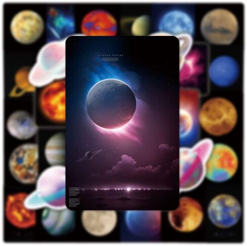 ملصقات فضاء لطيفة للأطفال الأولاد، 50 قطعة من ملصقات الفينيل المقاومة للماء لزجاجات المياه، ودفتر قصاصات الكمبيوتر المحمول، ولوح التزلج، وملصقات الكائنات الفضائية المضحكة، ومستلزمات الحفلات (الفضاء) in Kuwait