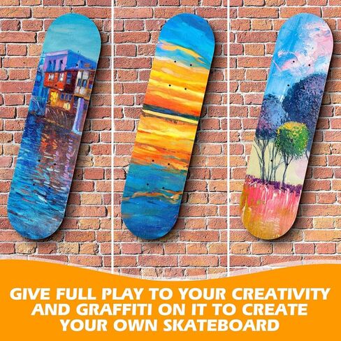 24 Pcs Blank Skateboard Decks Bulk 24 x 6 Inch Professional Maple Skateboard Deck 7 Ply Double Tail Wooden Skate Deck Natural Plain Skateboard for Kids Art Painting Replacement Home Decoration in Saudi Arabia