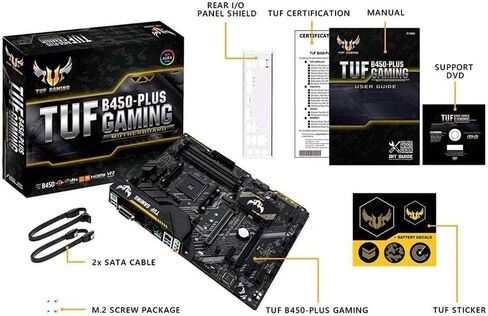 اللوحة الأم للألعاب ASUS TUF B450-Plus (ATX) AMD Ryzen 2 AM4 DDR4 HDMI DVI M.2 in Kuwait