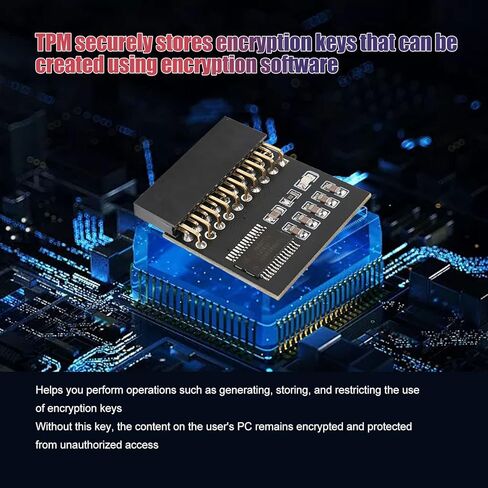 TPM 1.2 Encryption Security Module, LPC 20Pin Module Motherboard Compatible with TPM2.0 Remote Card Encryption Security Board for ASUS MSI ASROCK GIGABYTE in Kuwait
