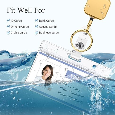 Retractable Badge Reel Lanyards with ID Holders, Lanyards for ID Badges New Beaded Chain Premium Stainless Steel Lanyard Necklace for Keys Office Cruise for Women in Saudi Arabia
