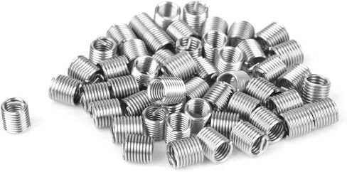 حشوات خيط للمعادن، سلك ملفوف من الفولاذ المقاوم للصدأ، خيط لولبي حلزوني 50 قطعة M4 x 2D مع أدوات تركيب مثبتات مثقاب in Kuwait