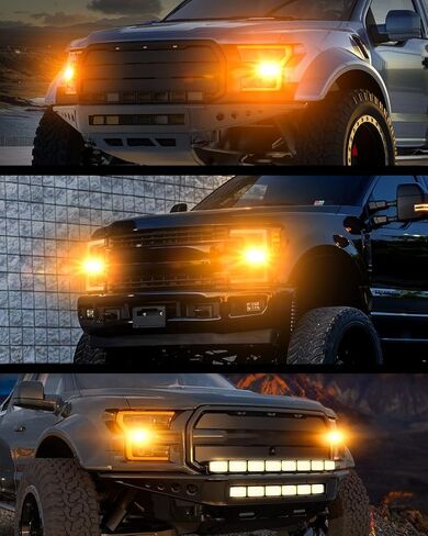 LASFIT 4257 لمبات LED 4257NA ضوء إشارة الانعطاف لعام 2022 Maverick Lariat لعام 2019 2020 2021 2022 F سلسلة ضوء النهار الجري الساطع DRL ترقية الضوء الوامض الأصفر الكهرماني (2 قطعة) in Kuwait