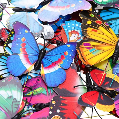 مكبرات عجلة الدراجة من BESPORTBLE - مرفقات مكبرات صوت للدراجة على شكل زهرة وفراشة ملونة - ملحقات دراجة لطيفة للأطفال (108 قطعة من الخرز المتكلم، 30 قطعة من الفراشة، 6 قطع من اليعسوب) in Kuwait