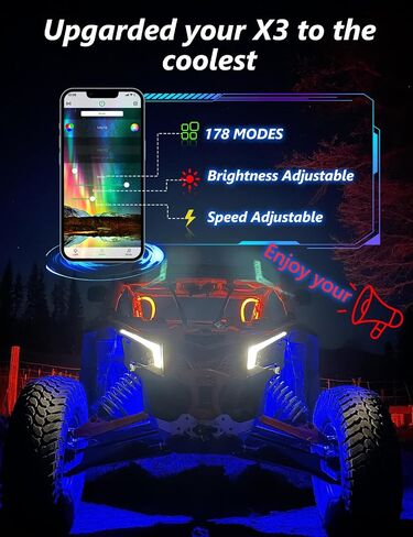 أضواء Chelhead Can Am X3 LED المميزة مع أضواء تحول كهرمانية، مجموعة مصابيح أمامية مقاومة للماء لـ Can-Am Maverick X3، Maverick Sport، Maverick Trail in Kuwait