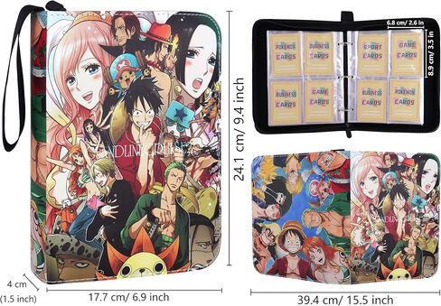 4 بطاقات مجلدة للجيب مع 50 ورقة صفحة مزدوجة الجوانب قابلة للإزالة، حافظة بطاقات تجارية تحمل ما يصل إلى 400 بطاقة، ألبوم بسحاب للأولاد والبنات in Kuwait