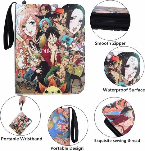 4 بطاقات مجلدة للجيب مع 50 ورقة صفحة مزدوجة الجوانب قابلة للإزالة، حافظة بطاقات تجارية تحمل ما يصل إلى 400 بطاقة، ألبوم بسحاب للأولاد والبنات in Kuwait