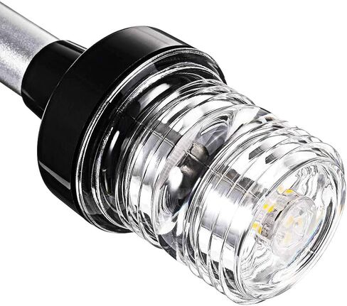 6 بوصة 3 ميل بحري مرساة القارب ضوء في جميع أنحاء LED مصباح ملاحة ثابت مع قاعدة من الفولاذ المقاوم للصدأ وأنبوب ألومنيوم، 12-24 فولت تيار مستمر in Saudi Arabia