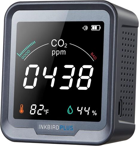INKBIRDPLUS Indoor CO2 Detector, Air Quality Monitor, Tester for Carbon Dioxide, Temperature and Relative Humidity, Indoor CO2 Monitor with Alarm, for Grow Tents, Wine Cellars, Homes, Cars(PTH-9C) in Saudi Arabia