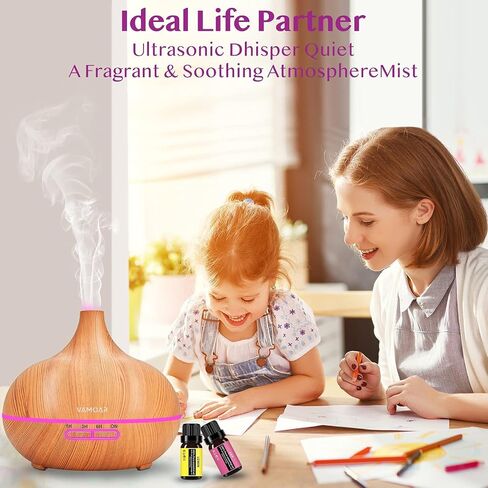 Essential Oil Diffuser Gift Set,10 Essential Oil,550ml Oil Diffuser & Essential Oil Diffusers with 4 Timer &Auto Shut-Off for & 15 Ambient Light Settings in Saudi Arabia