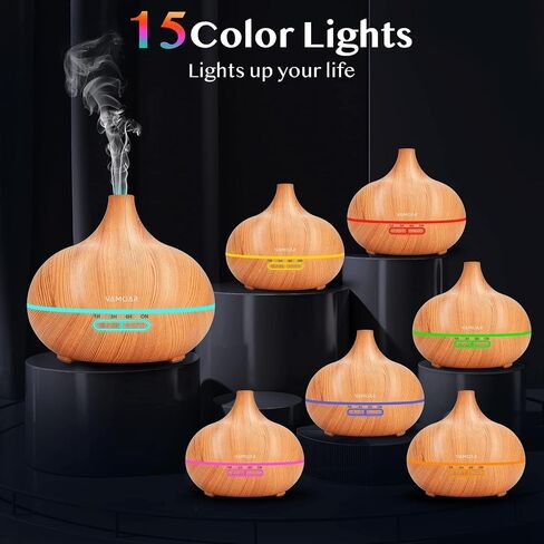 Essential Oil Diffuser Gift Set,10 Essential Oil,550ml Oil Diffuser & Essential Oil Diffusers with 4 Timer &Auto Shut-Off for & 15 Ambient Light Settings in Saudi Arabia