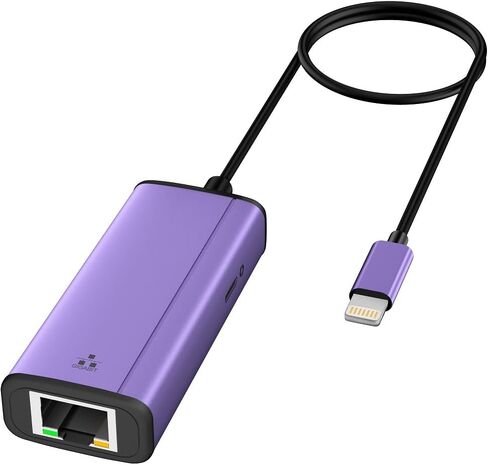 Lightning to Ethernet Adapter[Apple MFi Certified], IVSHOWCO iPhone iPad to RJ45 Ethernet LAN Network Adapter with Charging Port, 100Mbps High Speed,Plug and Play(1.65Ft) in Saudi Arabia