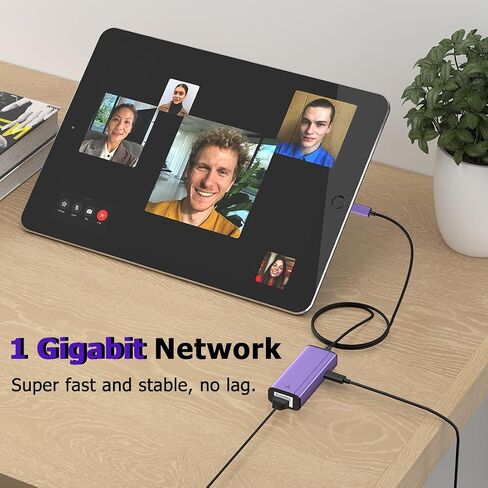 Lightning to Ethernet Adapter[Apple MFi Certified], IVSHOWCO iPhone iPad to RJ45 Ethernet LAN Network Adapter with Charging Port, 100Mbps High Speed,Plug and Play(1.65Ft) in Saudi Arabia