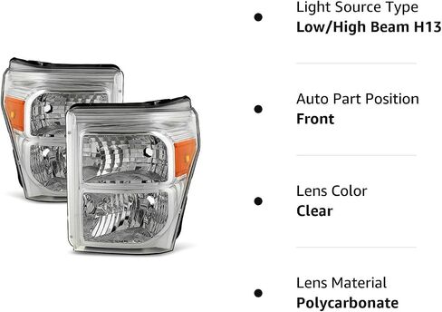 ACANII-For 2011-2016 Ford F250 F350 F450 Super Duty المصابيح الأمامية استبدال 11-16 المصابيح الأمامية للسائق + جانب الركاب in Saudi Arabia