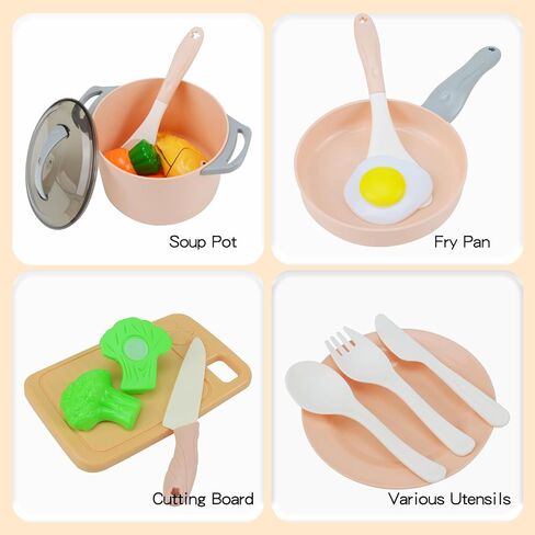 لعب اكسسوارات المطبخ للأطفال 94 قطعة، مجموعة الطبخ التظاهري، قطع الطعام والخضروات والفواكه، مجموعة ألعاب المطبخ مع سلة تخزين، ألعاب تعليمية للأولاد والبنات من سن 3 إلى 6 سنوات in Kuwait