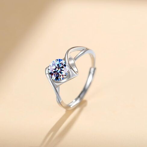 Handmade Sterling Silver Ring 2.0ct Square Moissanite Pavé Setting Proposal Solitaire With Gift Wrapped Box For Her Woman Wife Girlfriend Present For Engagement Birthday Valentine Anniversary in Saudi Arabia