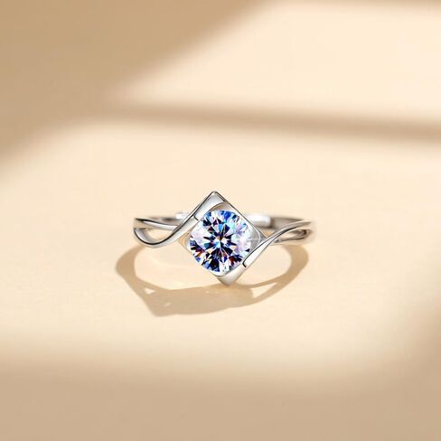 Handmade Sterling Silver Ring 2.0ct Square Moissanite Pavé Setting Proposal Solitaire With Gift Wrapped Box For Her Woman Wife Girlfriend Present For Engagement Birthday Valentine Anniversary in Saudi Arabia