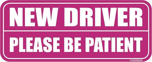 GEEKBEAR New Driver Car Magnet - Colorful, Reflective, Weather-Resistant - Rectangular 8.7 x 3.5 in (Black/Black) in Saudi Arabia