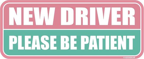 GEEKBEAR New Driver Car Magnet - Colorful, Reflective, Weather-Resistant - Rectangular 8.7 x 3.5 in (Black/Black) in Saudi Arabia