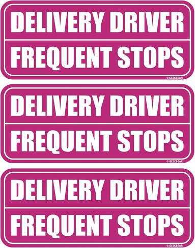 GEEKBEAR Delivery Driver توقف بشكل متكرر مغناطيس السيارة - ملون، عاكس، مقاوم للطقس - مستطيل 8.7 × 3.5 بوصة (أصفر/أسود، 3 عبوات) in Kuwait
