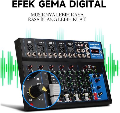 لوحة صوت محمولة مزودة بـ 7 قنوات تعمل بتقنية البلوتوث مع واجهة USB DJ Mixer MP3 ومصدر طاقة 48 فولت لتسجيل الكمبيوتر، وحدة تحكم خلط لتسجيل الاستوديو in Kuwait