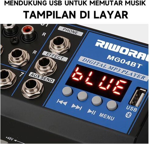 لوحة صوت محمولة مزودة بـ 7 قنوات تعمل بتقنية البلوتوث مع واجهة USB DJ Mixer MP3 ومصدر طاقة 48 فولت لتسجيل الكمبيوتر، وحدة تحكم خلط لتسجيل الاستوديو in Saudi Arabia