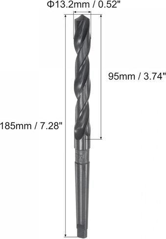 uxcell 13.2mm Twist Bit Jobber Drill Bit with MT1 Morse Taper Shank, 95mm Flute Length High-Speed Steel Black Oxide Taper Shank Drill Bits in Kuwait