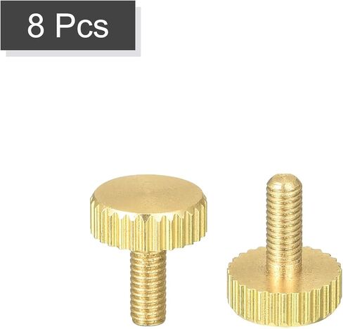مسامير إبهام مخرشة من uxcell، مسامير نحاسية مسطحة M3x8mm مثبتات قبضة للمنزل، الإلكترونية، الآلة 8 قطع in Kuwait