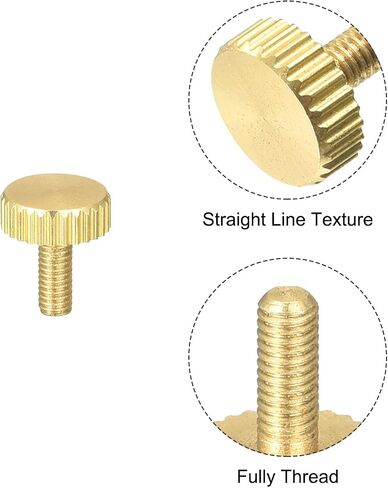 مسامير إبهام مخرشة من uxcell، مسامير نحاسية مسطحة M3x8mm مثبتات قبضة للمنزل، الإلكترونية، الآلة 8 قطع in Kuwait