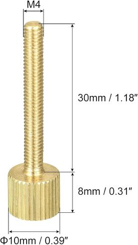 مسامير إبهام مخرشة من uxcell، مسامير نحاسية مسطحة M3x8mm مثبتات قبضة للمنزل، الإلكترونية، الآلة 8 قطع in Kuwait