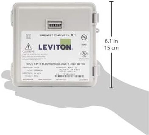 Leviton MO240-1W Outdoor Surface Mount Mechanical Counter 120/208/240V 2P3W 100A with 2 Split Core CTs Mini Meter Kit in Saudi Arabia
