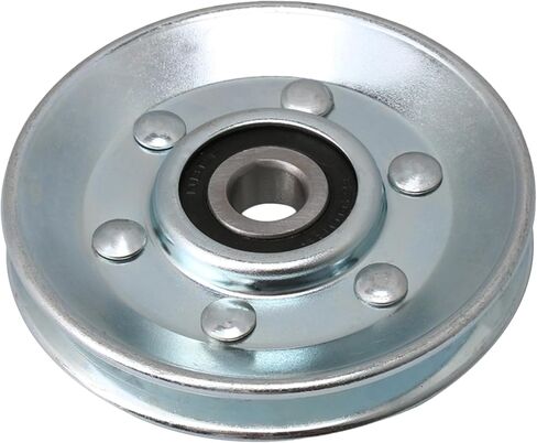 BQLZR 73 × 10 مم بكرة كابل فولاذية تحمل الحديد الفضي على شكل حرف V تحمل بكرة المهمل تحمل 215 كجم لمعدات الصالة الرياضية فتاحة باب المرآب in Kuwait