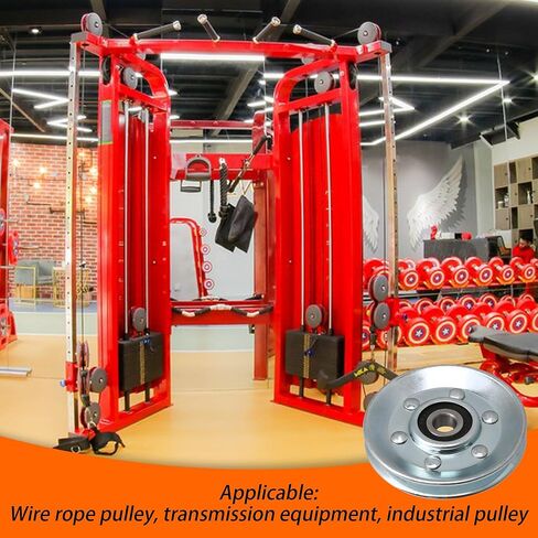 BQLZR 73 × 10 مم بكرة كابل فولاذية تحمل الحديد الفضي على شكل حرف V تحمل بكرة المهمل تحمل 215 كجم لمعدات الصالة الرياضية فتاحة باب المرآب in Kuwait