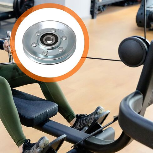 BQLZR 73 × 10 مم بكرة كابل فولاذية تحمل الحديد الفضي على شكل حرف V تحمل بكرة المهمل تحمل 215 كجم لمعدات الصالة الرياضية فتاحة باب المرآب in Kuwait