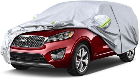 KouKou Waterproof SUV Car Cover Suitable for BMW X1 from 2009 to 2024, 6 Layers Windproof All Weather Waterproof Outdoor Cover Sun Rain UV Dust Snow Protection. Black in Saudi Arabia