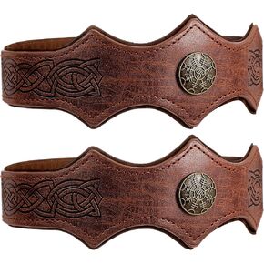 2 Pcs Medieval Vintage Embossed Faux Viking Leather Headband Renaissance Adjustable Headpiece Cosplay Accessories in Saudi Arabia