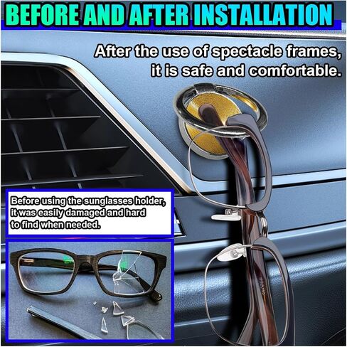 Sunglass Holder for Car Dash, Metal Auto Dashboard Eyeglass Holder Hook, Universal Vehicle Interior Hanger Accessories for Car, Home, Boat, RV, Truck, Office, Phone (Black, 1PC) in Saudi Arabia