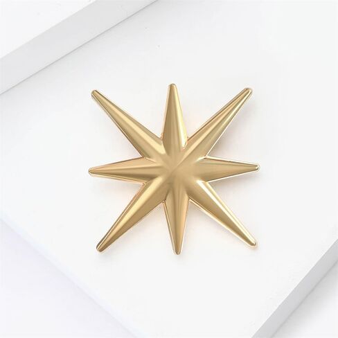 Minimalist Star Brooch for Women Men Fashion Starburst Lapel Pins Elegant Dress Hat Bag Suit Tie Ceremony Clothes Accessories Jewelry in Saudi Arabia