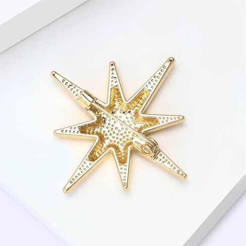 Minimalist Star Brooch for Women Men Fashion Starburst Lapel Pins Elegant Dress Hat Bag Suit Tie Ceremony Clothes Accessories Jewelry in Saudi Arabia