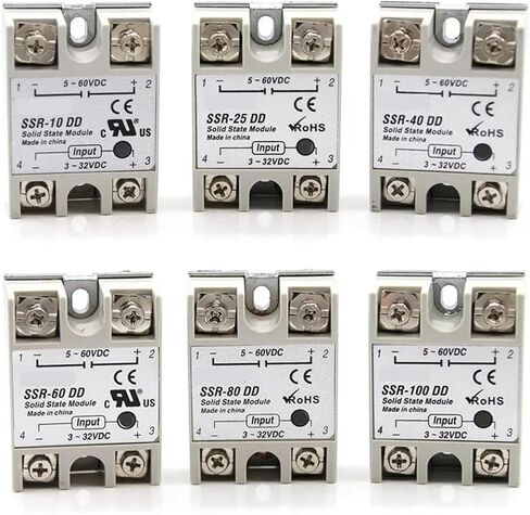 مرحل الحالة الصلبة أحادي الطور SSR 10-100DD DC تحكم DC 3-32VDC إدخال 5-60VDC مخرج SSR-40DD DC إلى DC قاعدة التتابع (80DD) in Saudi Arabia