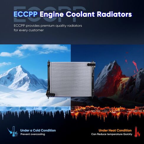 ECCPP 13264 Engine Coolant Radiator Compatible with 2011-2016 for Nissan Juke 1.6L,2017-2019 for Nissan Sentra 1.6L,Replace# 13264,CU13264, 214101KC5A,Replacement Aluminum Core Radiators Assembly in Saudi Arabia