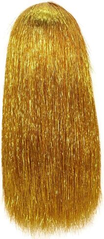 Long Tinsel Wig for Women Glamorous Party & Cosplay Accessory | 23 Inch Comfortable Capless Cap Design Flame-retardant Synthetic Fiber - Gold in Saudi Arabia