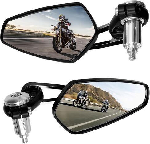 Motorcycle Rear View Mirror, 360° Adjustable High Definition Motorbike Handlebar Bar End Rearview Side Mirror, Scooter Replacement Accessories, Universal for Motorcycle E-Bike in Saudi Arabia