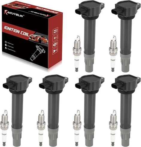 UF502 Ignition Coil Pack and Iridium Spark Plugs Set of 6 Compatible with Dodge Avenger Challenger Charger Chrysler 300 Sebring 2006-2011 Replaces#4606869AA in Kuwait
