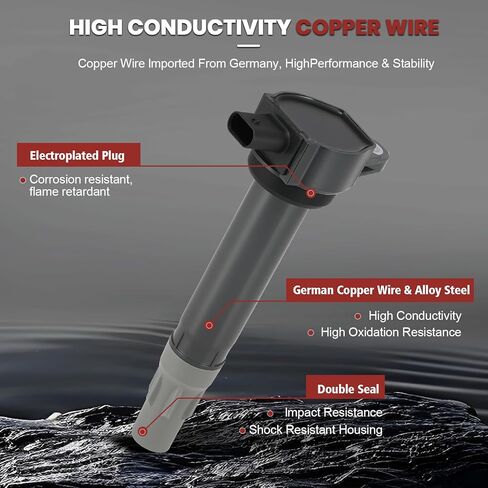 UF502 Ignition Coil Pack and Iridium Spark Plugs Set of 6 Compatible with Dodge Avenger Challenger Charger Chrysler 300 Sebring 2006-2011 Replaces#4606869AA in Kuwait