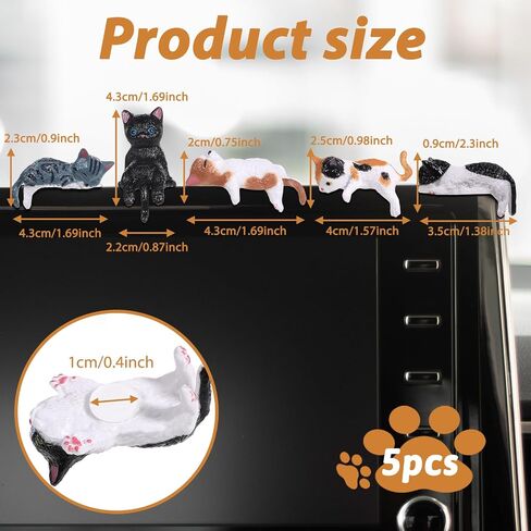 5pcs Cats Car Interior Accessories Dashboard Decorations,Cute Cat Car Accessories,PVC Cat Figurine for Cars Home Garden Decor,Rearview Mirror Ornament in Saudi Arabia
