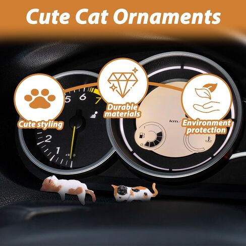 5pcs Cats Car Interior Accessories Dashboard Decorations,Cute Cat Car Accessories,PVC Cat Figurine for Cars Home Garden Decor,Rearview Mirror Ornament in Saudi Arabia